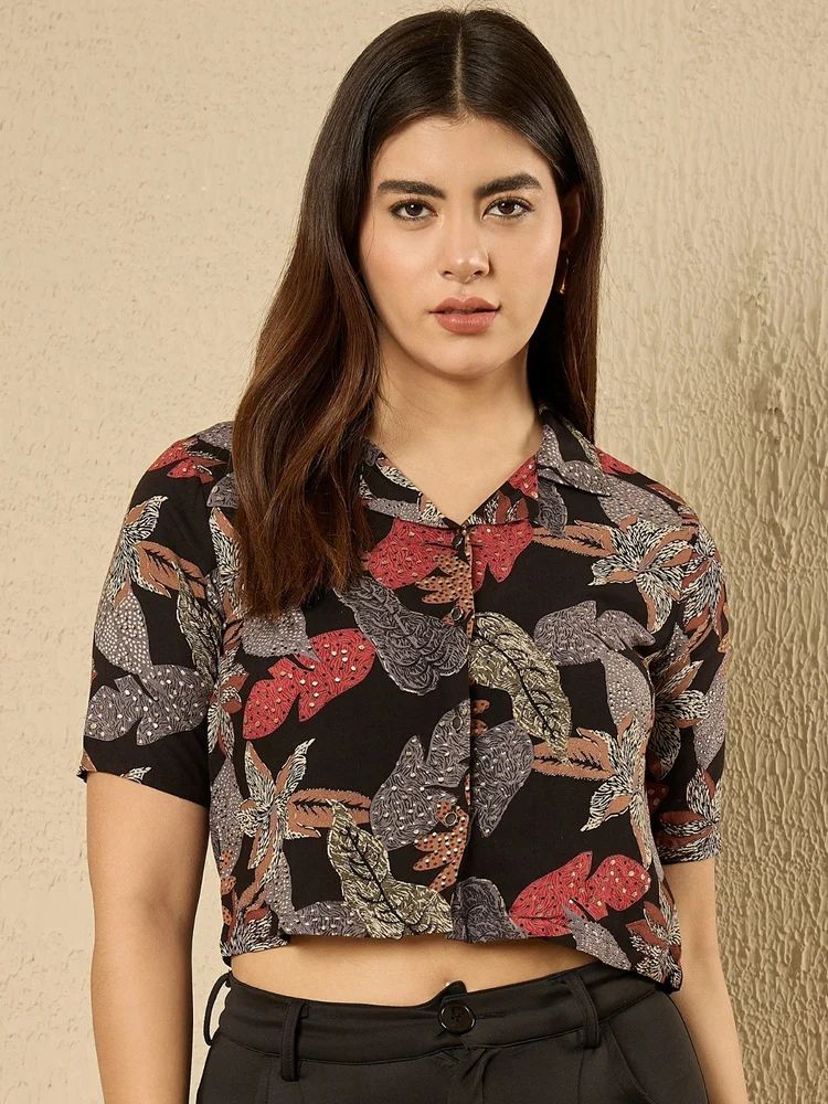 Blue Rayon Ladies Tops Western