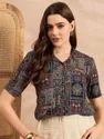 Blue Rayon Ladies Tops Western